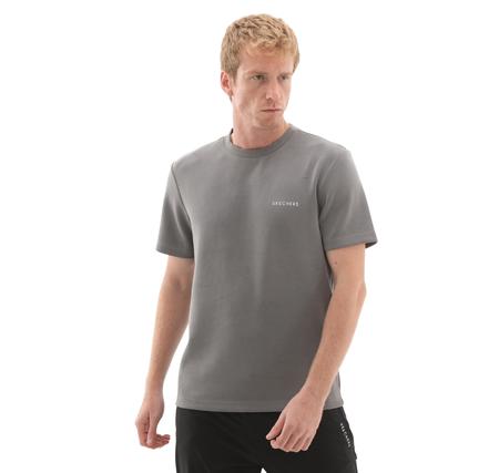 Skechers M Regular Crew Neck T-Shirt Erkek Gri Skechers M Regular Crew Neck T-Shirt Erkek Gri