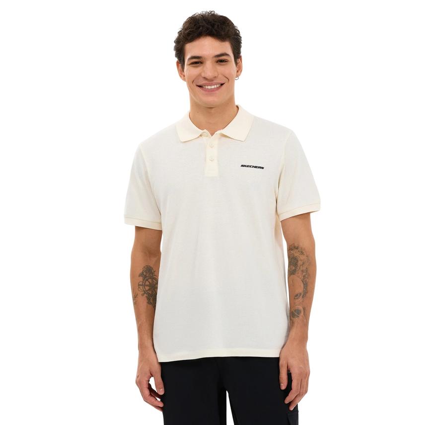 Skechers M Short Sleeve Polo Erkek T-Shirt Beyaz Skechers M Short Sleeve Polo Erkek T-Shirt Beyaz