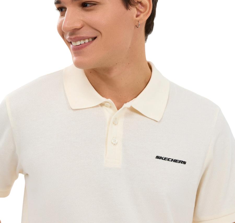 Skechers M Short Sleeve Polo Erkek T-Shirt Beyaz Skechers M Short Sleeve Polo Erkek T-Shirt Beyaz