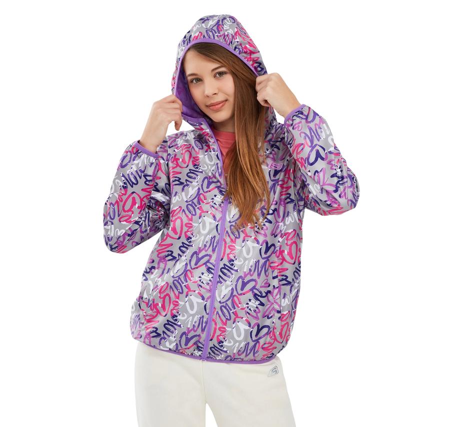 Skechers Micro Collection G Full Zip Hoodie Sweatshirt Çocuk Ceket Pembe Skechers Micro Collection G Full Zip Hoodie Sweatshirt Çocuk Ceket Pembe