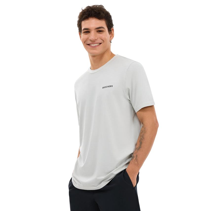 Skechers Organic Coll. M Short Sleeve T-Shirt Erkek T-Shirt Beyaz Skechers Organic Coll. M Short Sleeve T-Shirt Erkek T-Shirt Beyaz