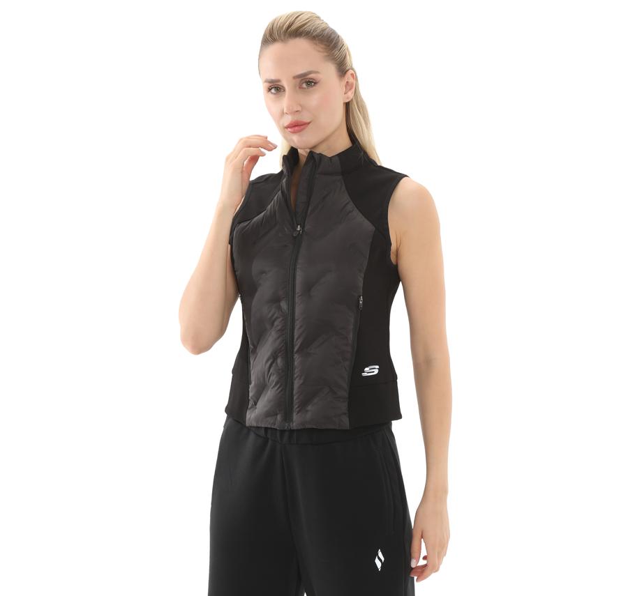 Skechers Outerwear W Padded Lightweight Vest Kadın Yelek Siyah Skechers Outerwear W Padded Lightweight Vest Kadın Yelek Siyah