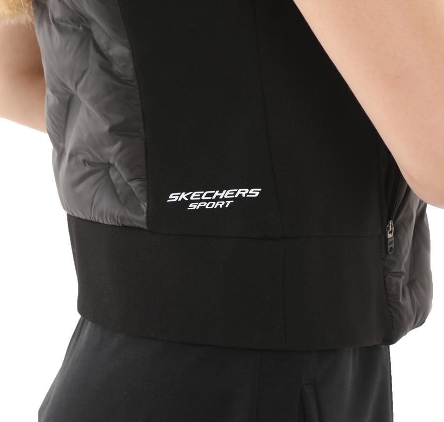 Skechers Outerwear W Padded Lightweight Vest Kadın Yelek Siyah Skechers Outerwear W Padded Lightweight Vest Kadın Yelek Siyah