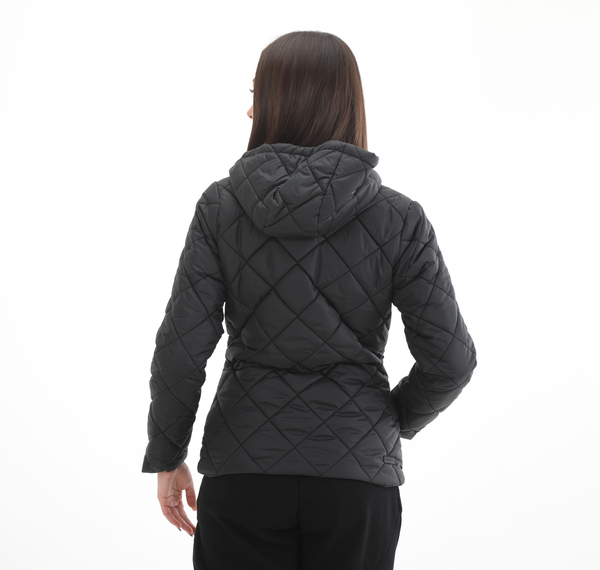 Skechers W Capitone Hooded Jacket Kadın Mont Siyah Skechers W Capitone Hooded Jacket Kadın Mont Siyah