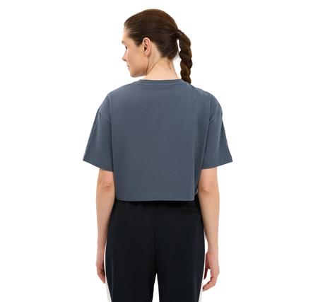 Skechers W Crop Graphic T-Shirt Kadın İndigo Skechers W Crop Graphic T-Shirt Kadın İndigo