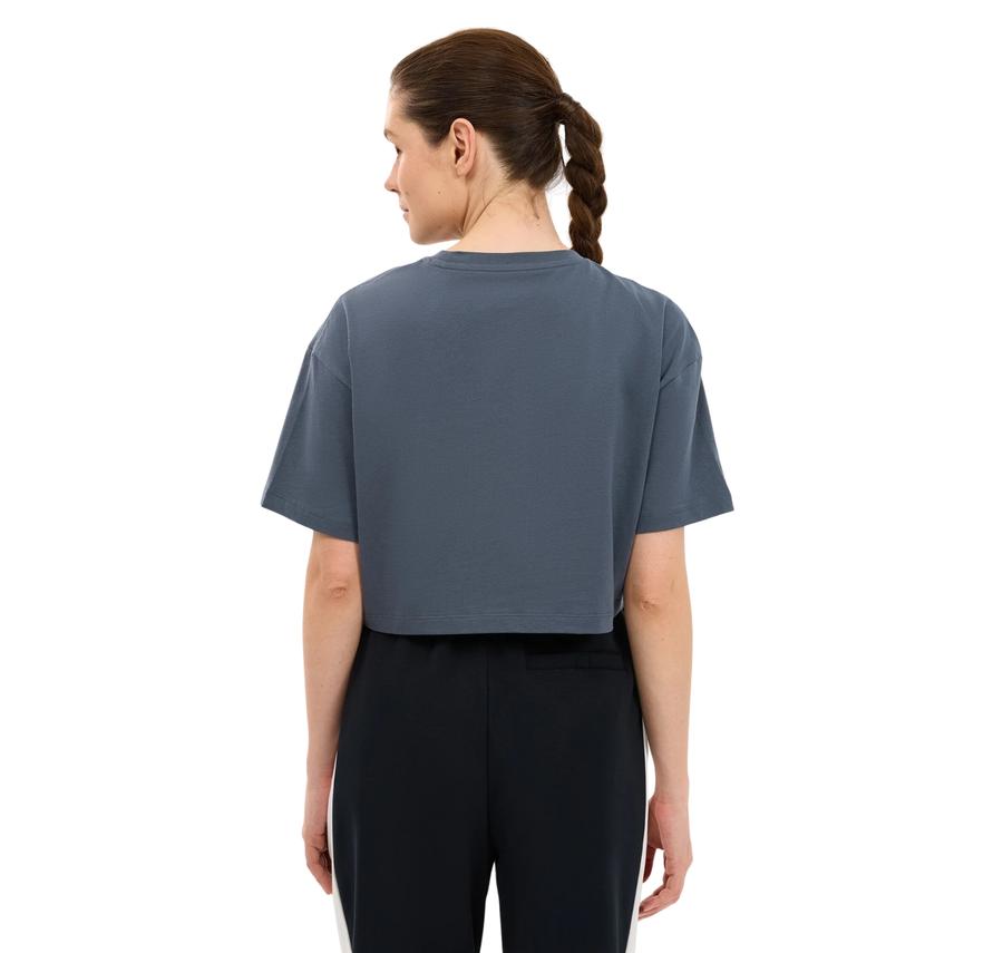 Skechers W Crop Graphic T-Shirt Kadın İndigo Skechers W Crop Graphic T-Shirt Kadın İndigo