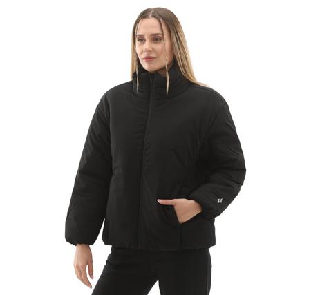 Skechers W Crop Puffer Jacket Kadın Siyah