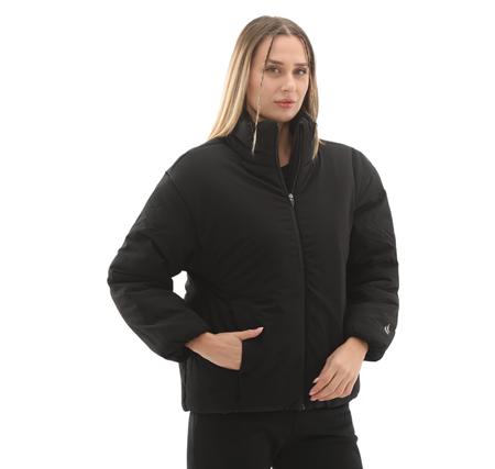 Skechers W Crop Puffer Jacket Kadın Siyah