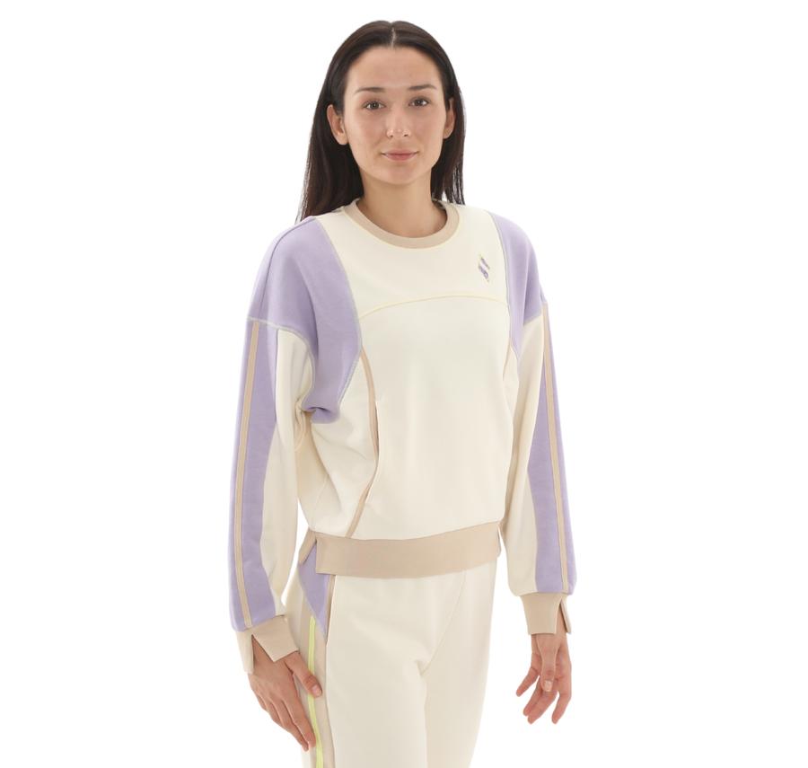 Skechers W Diagonal Lw Fleece Crew Neck Sweatshirt Kadın Sweatshirt Krem Skechers W Diagonal Lw Fleece Crew Neck Sweatshirt Kadın Sweatshirt Krem