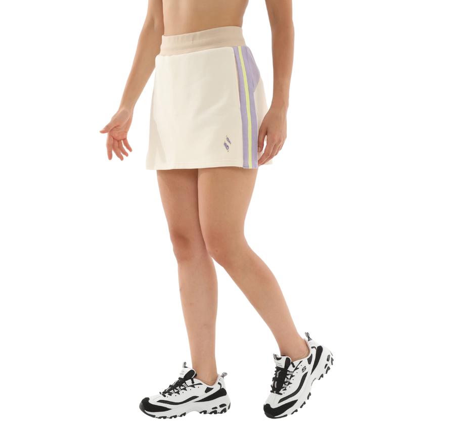Skechers W Diagonal Lw Fleece Sweatshort Kadın Elbise - Etek Krem Skechers W Diagonal Lw Fleece Sweatshort Kadın Elbise - Etek Krem