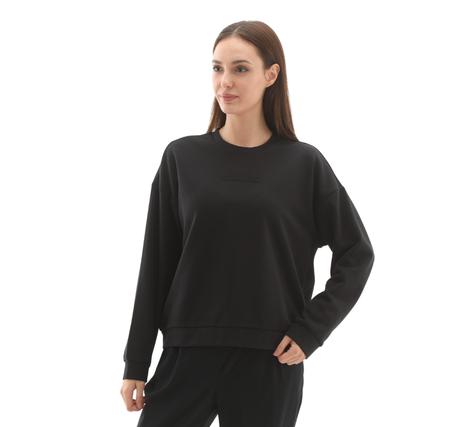 Skechers W Essential Crewneck Sweatshirt Kadın Sweatshirt Siyah