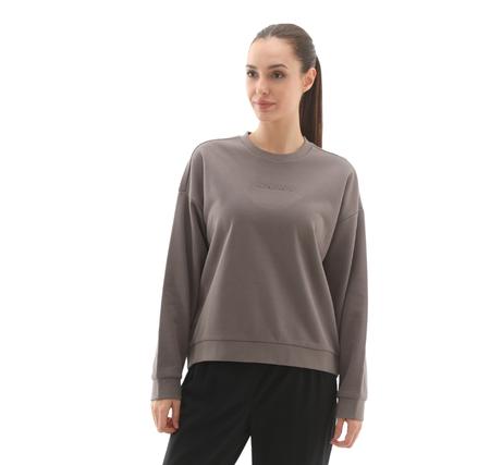 Skechers W Essential Crewneck Sweatshirt Kadın Sweatshirt Gri