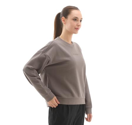 Skechers W Essential Crewneck Sweatshirt Kadın Sweatshirt Gri