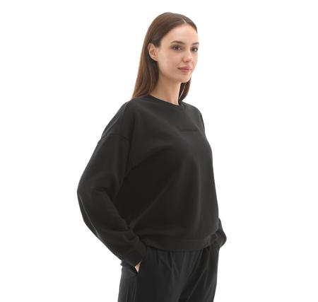 Skechers W Essential Crewneck Sweatshirt Kadın Sweatshirt Siyah