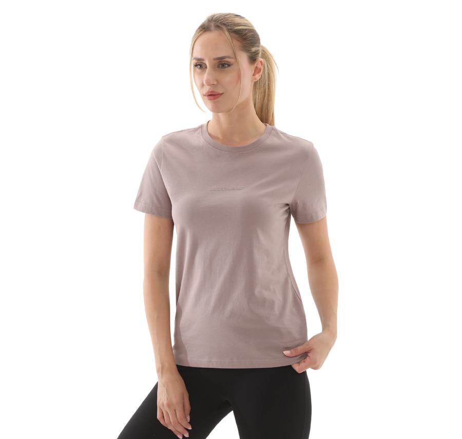 Skechers W Essential Crewneck T-Shirt Kadın T-Shirt Mor Skechers W Essential Crewneck T-Shirt Kadın T-Shirt Mor