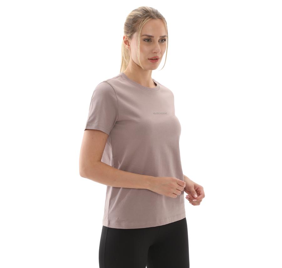 Skechers W Essential Crewneck T-Shirt Kadın T-Shirt Mor Skechers W Essential Crewneck T-Shirt Kadın T-Shirt Mor