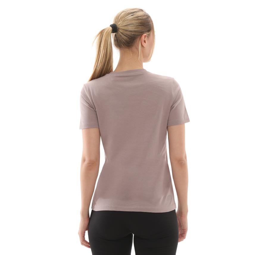 Skechers W Essential Crewneck T-Shirt Kadın T-Shirt Mor Skechers W Essential Crewneck T-Shirt Kadın T-Shirt Mor