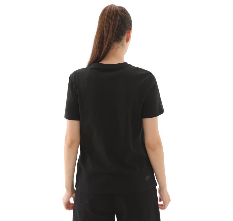 Skechers W Essential Crewneck T-Shirt Kadın T-Shirt Siyah Skechers W Essential Crewneck T-Shirt Kadın T-Shirt Siyah