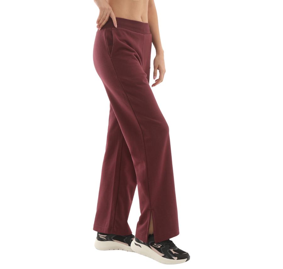 Skechers W Essential Wide Leg Regular Fit Sweatpant Kadın Bordo Skechers W Essential Wide Leg Regular Fit Sweatpant Kadın Bordo