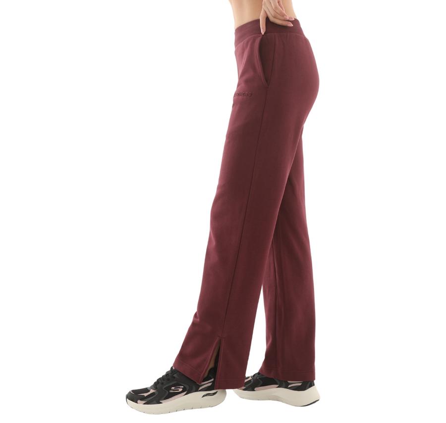 Skechers W Essential Wide Leg Regular Fit Sweatpant Kadın Bordo Skechers W Essential Wide Leg Regular Fit Sweatpant Kadın Bordo