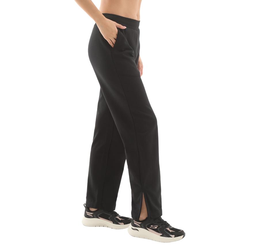 Skechers W Essential Wide Leg Regular Fit Sweatpant Kadın Siyah Skechers W Essential Wide Leg Regular Fit Sweatpant Kadın Siyah