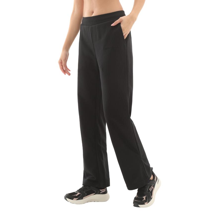 Skechers W Essential Wide Leg Regular Fit Sweatpant Kadın Siyah Skechers W Essential Wide Leg Regular Fit Sweatpant Kadın Siyah