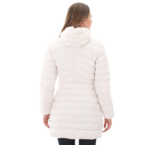 Skechers W Essentil Maxi Lenght Hooded Jacket Kadın Mont Beyaz