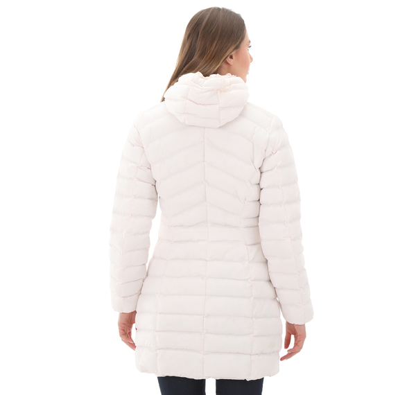 Skechers W Essentil Maxi Lenght Hooded Jacket Kadın Mont Beyaz Skechers W Essentil Maxi Lenght Hooded Jacket Kadın Mont Beyaz