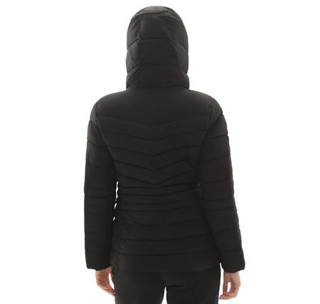 Skechers W Fitted Hoodie Puffer Jacket Kadın Siyah