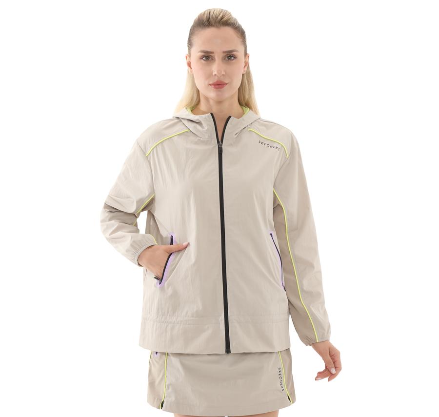 Skechers W Fullzip Jacket Kadın Ceket Krem Skechers W Fullzip Jacket Kadın Ceket Krem