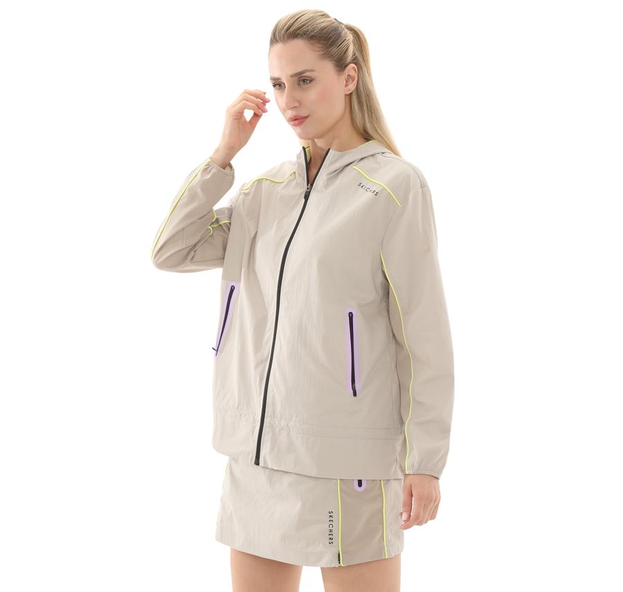 Skechers W Fullzip Jacket Kadın Ceket Krem Skechers W Fullzip Jacket Kadın Ceket Krem