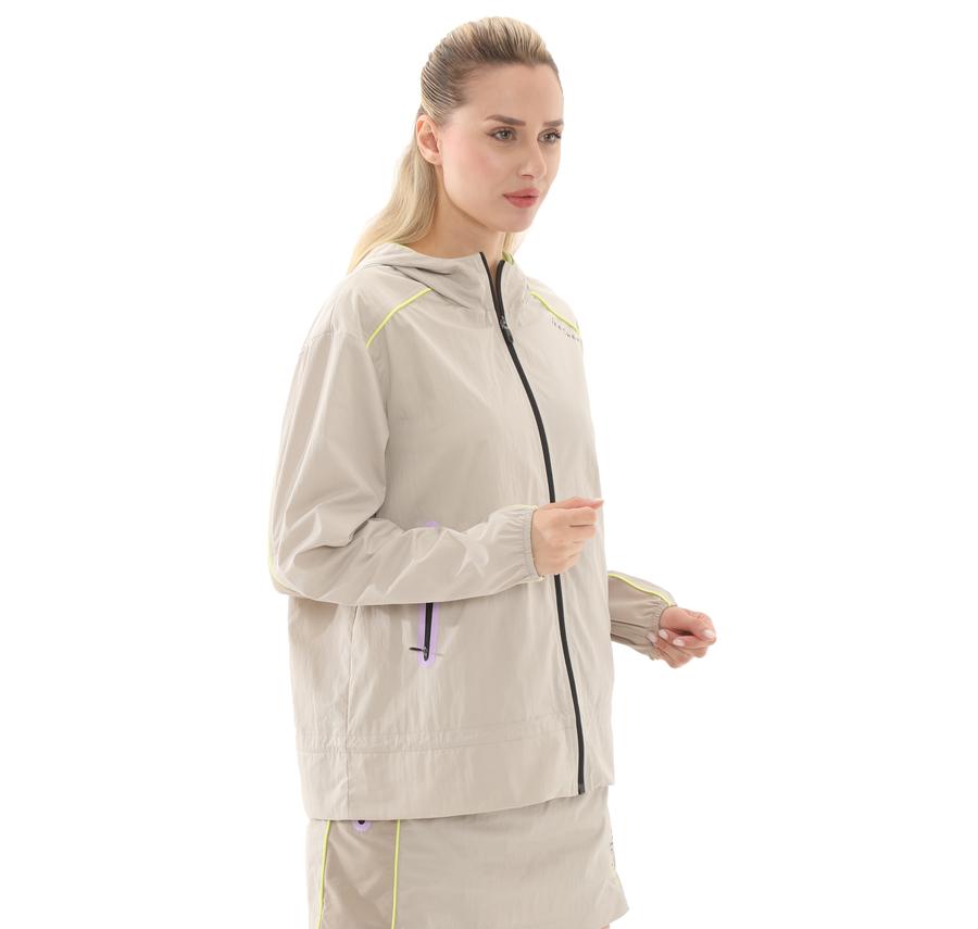 Skechers W Fullzip Jacket Kadın Ceket Krem Skechers W Fullzip Jacket Kadın Ceket Krem