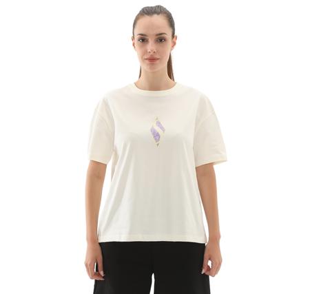 Skechers W Graphic Tee Loose Fit T-Shirt Kadın T-Shirt Beyaz