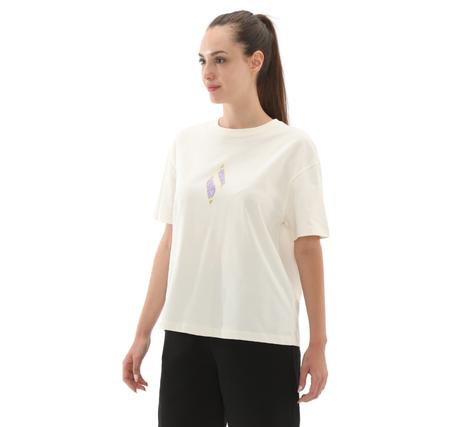 Skechers W Graphic Tee Loose Fit T-Shirt Kadın T-Shirt Beyaz