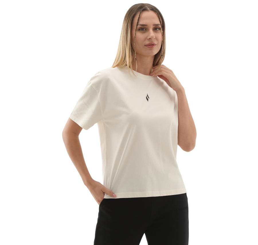 Skechers W Light Fabric T-Shirt Kadın Beyaz Skechers W Light Fabric T-Shirt Kadın Beyaz