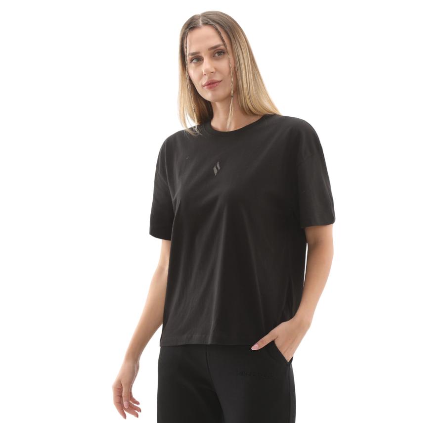 Skechers W Light Fabric T-Shirt Kadın Siyah Skechers W Light Fabric T-Shirt Kadın Siyah