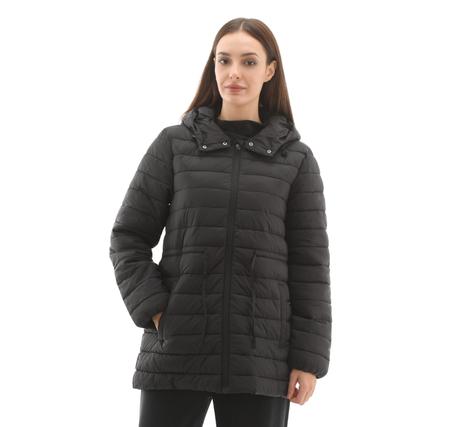 Skechers W Light Weight Quilted Jacket Kadın Mont Siyah