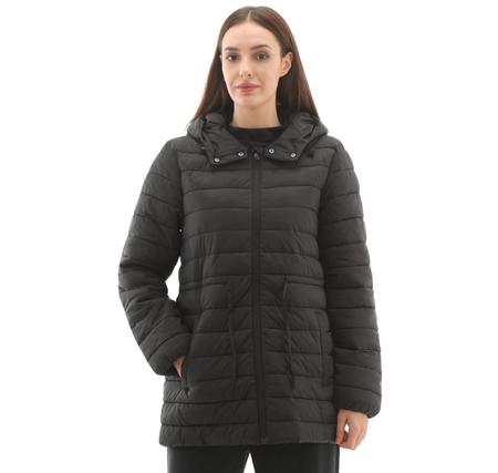 Skechers W Light Weight Quilted Jacket Kadın Mont Siyah Skechers W Light Weight Quilted Jacket Kadın Mont Siyah