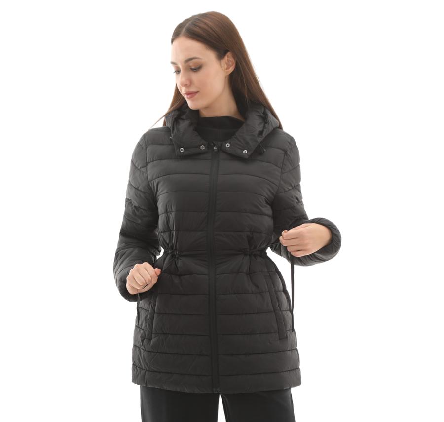 Skechers W Light Weight Quilted Jacket Kadın Mont Siyah Skechers W Light Weight Quilted Jacket Kadın Mont Siyah