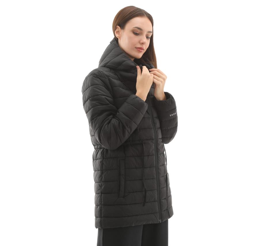 Skechers W Light Weight Quilted Jacket Kadın Mont Siyah Skechers W Light Weight Quilted Jacket Kadın Mont Siyah