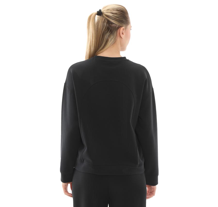 Skechers W Lounge Loose Crew Neck Sweatshirt Kadın Sweatshirt Siyah Skechers W Lounge Loose Crew Neck Sweatshirt Kadın Sweatshirt Siyah