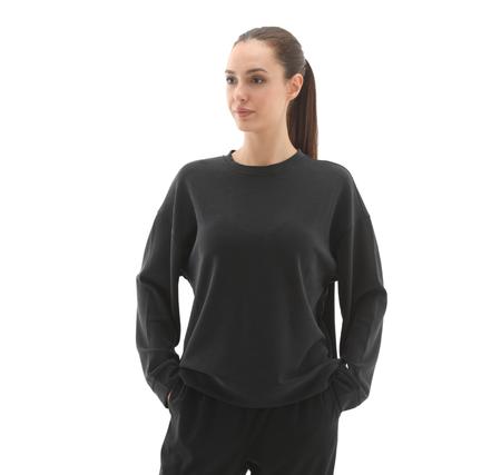 Skechers W Lounge Loose Crew Neck Sweatshirt Kadın Sweatshirt Siyah