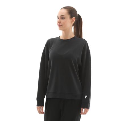 Skechers W Lounge Loose Crew Neck Sweatshirt Kadın Sweatshirt Siyah