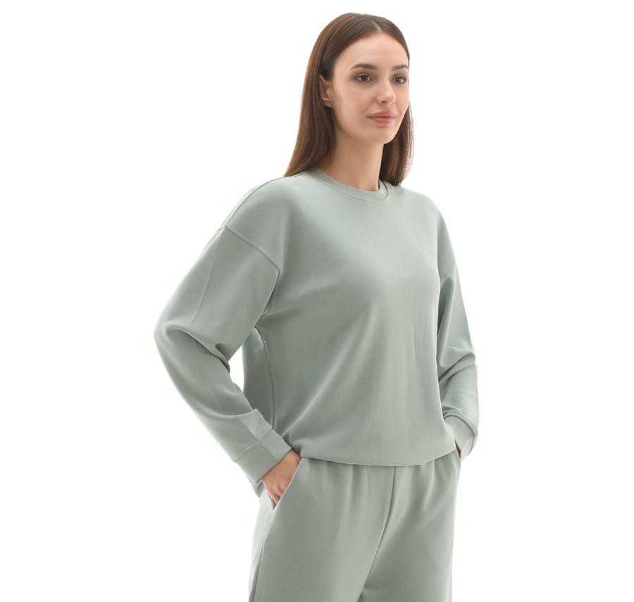 Skechers W Lounge Loose Crew Neck Sweatshirt Kadın Sweatshirt Açık Mavi Skechers W Lounge Loose Crew Neck Sweatshirt Kadın Sweatshirt Açık Mavi