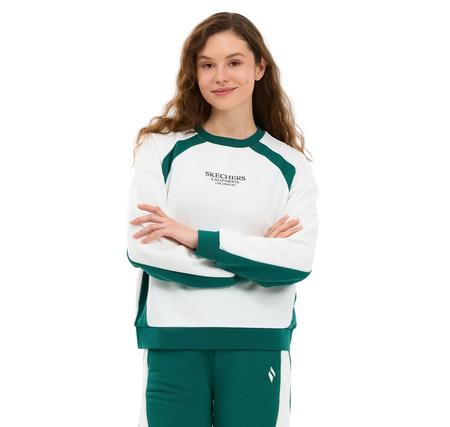 Skechers W Lw Fleece Loose Fit Sweatshirt Kadın Sweatshirt Beyaz