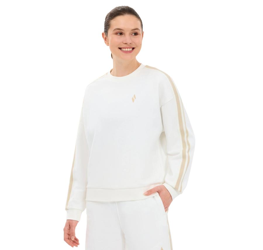 Skechers W Lw Fleece Loose Fit Sweatshirt Kadın Sweatshirt Beyaz Skechers W Lw Fleece Loose Fit Sweatshirt Kadın Sweatshirt Beyaz