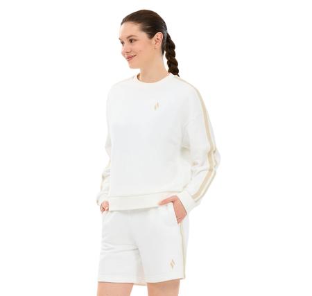 Skechers W Lw Fleece Loose Fit Sweatshirt Kadın Sweatshirt Beyaz