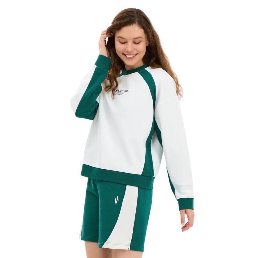 Skechers W Lw Fleece Loose Fit Sweatshirt Kadın Sweatshirt Beyaz Skechers W Lw Fleece Loose Fit Sweatshirt Kadın Sweatshirt Beyaz