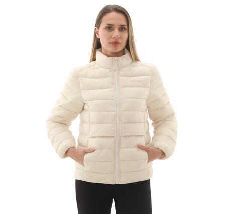 Skechers W Outerwear Pop Up Detailed Padded Jacket Kadın Ceket Krem Skechers W Outerwear Pop Up Detailed Padded Jacket Kadın Ceket Krem