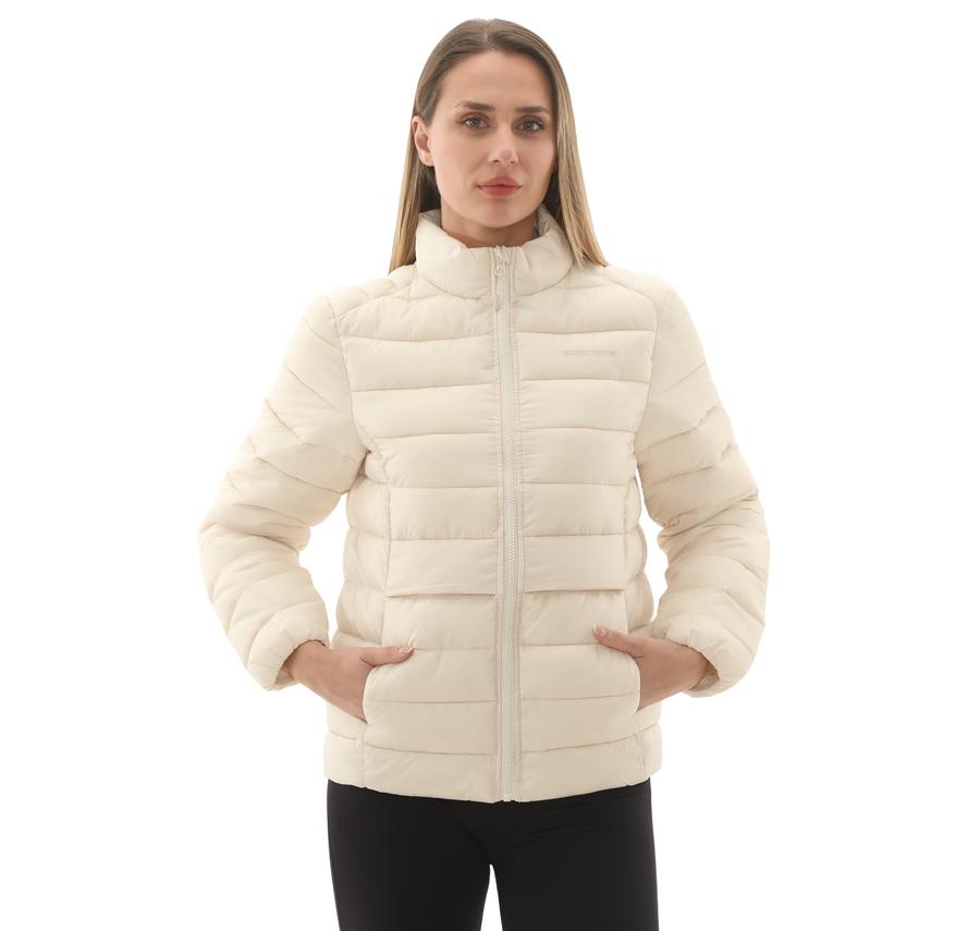 Skechers W Outerwear Pop Up Detailed Padded Jacket Kadın Ceket Krem Skechers W Outerwear Pop Up Detailed Padded Jacket Kadın Ceket Krem